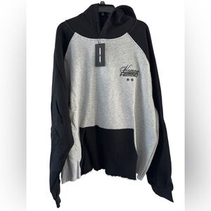 NWT Homme + Femme Westwood Raglan Hoodie Black Grey XXL Streetwear Rare